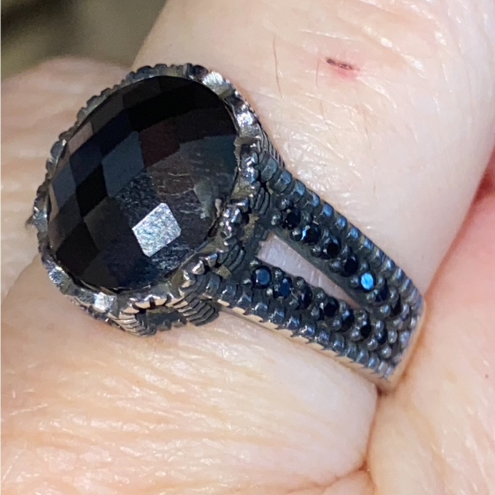 New sterling silver 925 faceted onyx ring size 11
Unisex